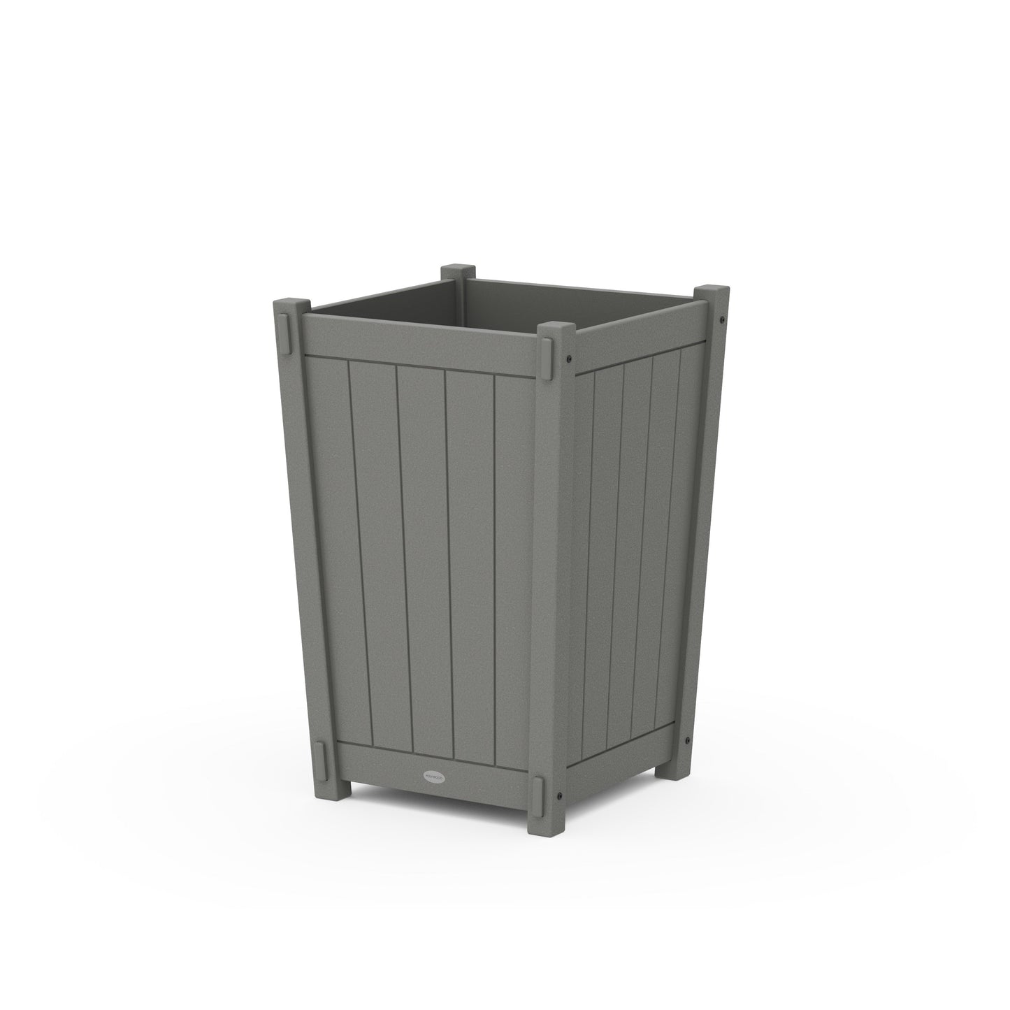 POLYWOOD Vineyard Large Tapered Square Planter Box — Slate Grey