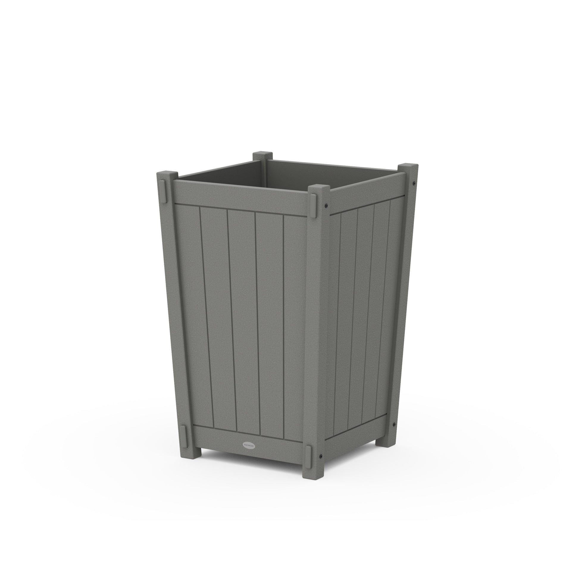 POLYWOOD Vineyard Large Tapered Square Planter Box — Slate Grey