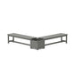 POLYWOOD 60" Vineyard L- Shaped Planter Bench Set — Slate Grey