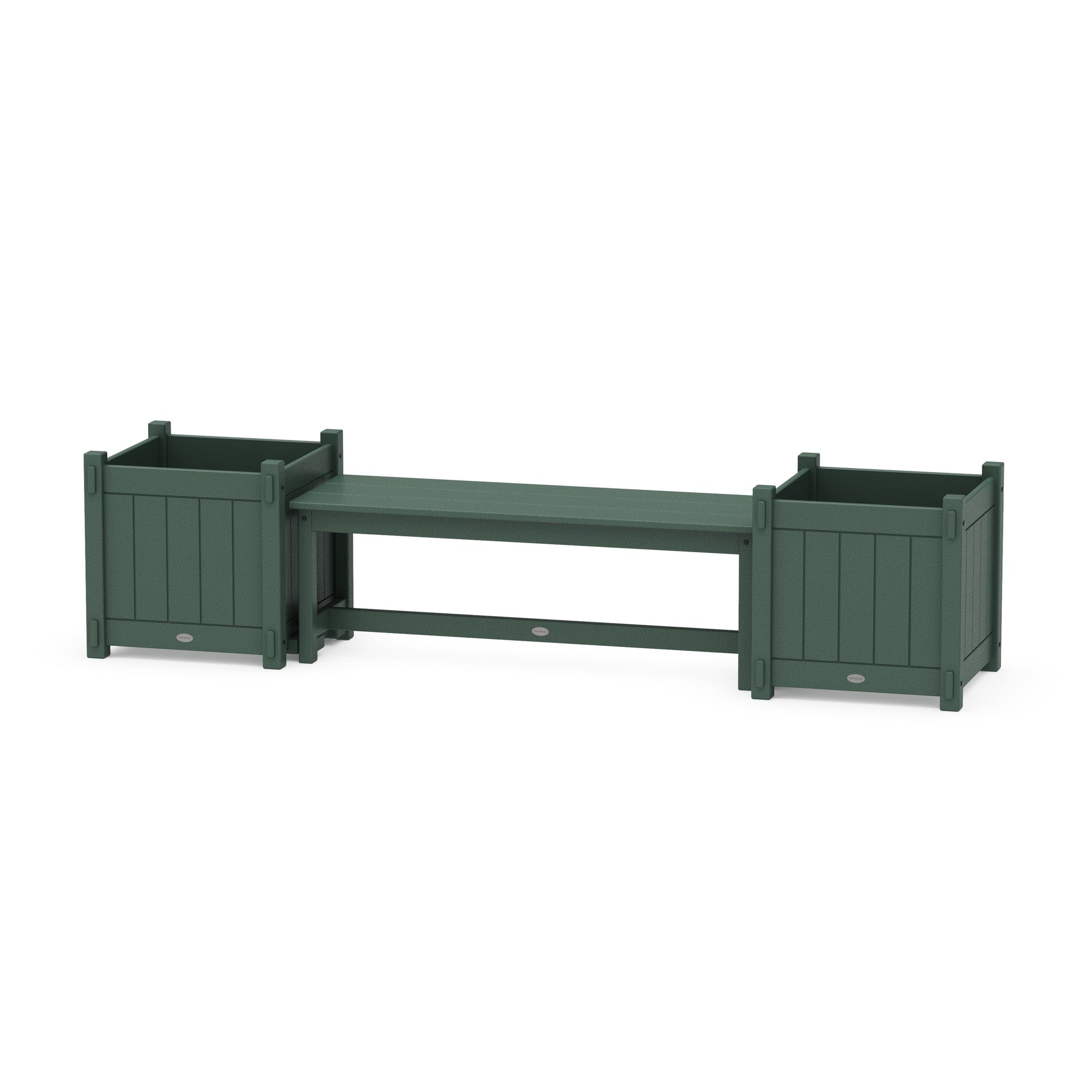 POLYWOOD 48" Vineyard Straight Planter Bench Set - Large — Green