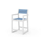 POLYWOOD EDGE Sling Counter Arm Chair — White / Poolside Sling