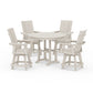 POLYWOOD 5-Piece Modern Swivel Counter Set — Sand