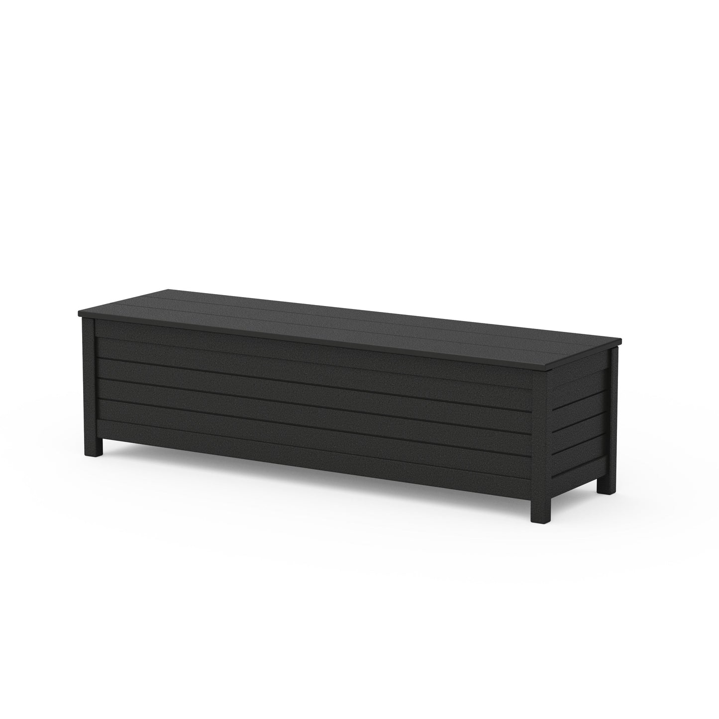 POLYWOOD Nautical 60" Storage Bench — Black