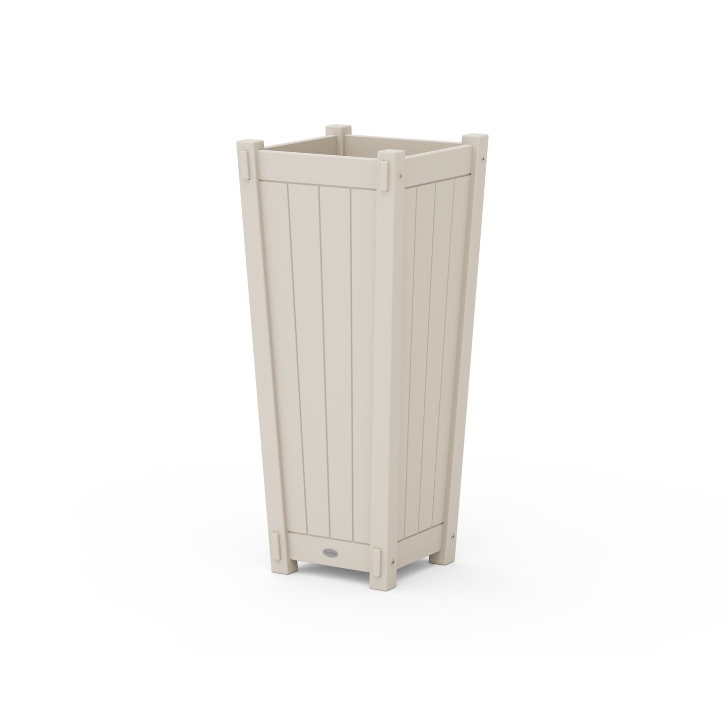 POLYWOOD Vineyard Tapered Square Tall Planter Box — Sand