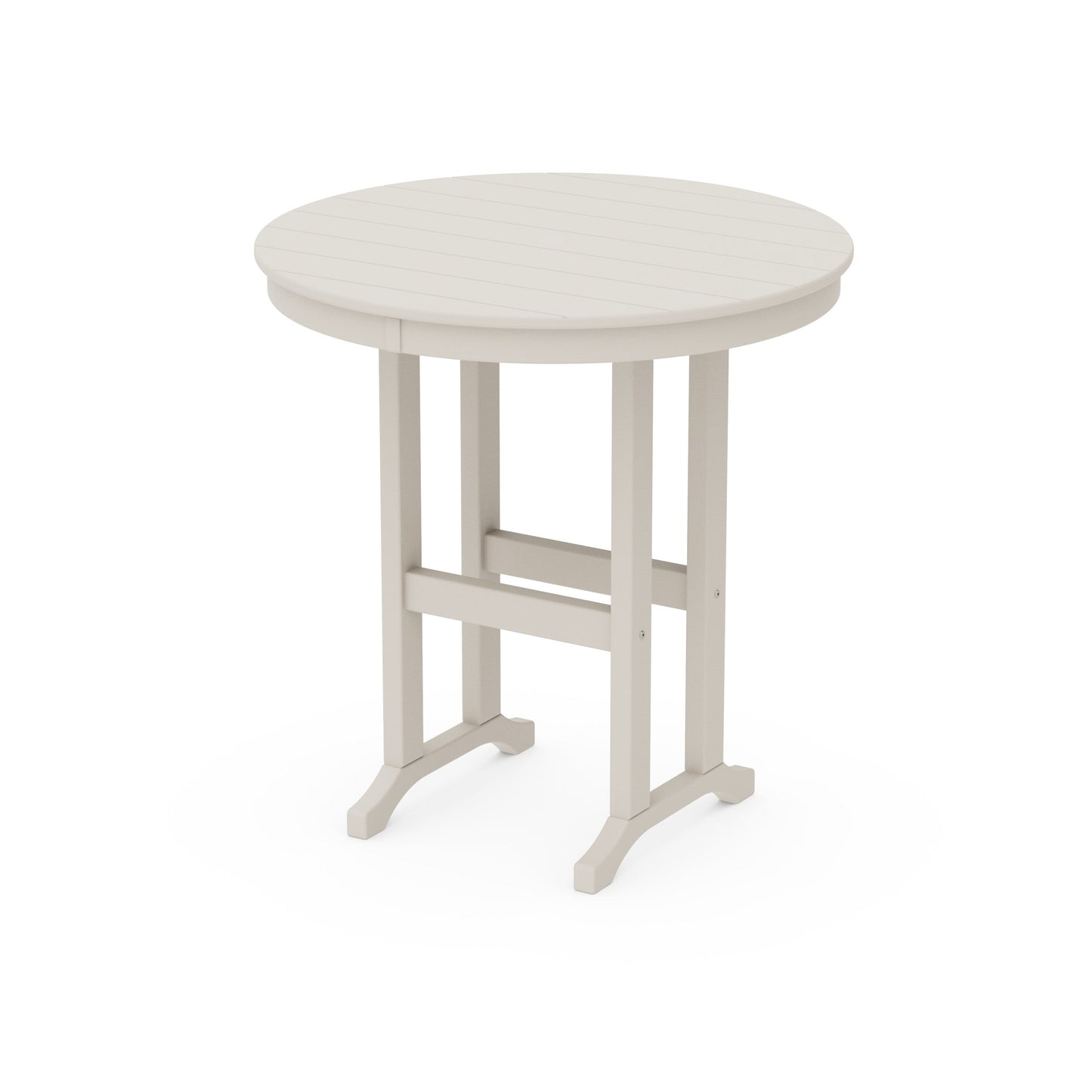 POLYWOOD 36" Round Farmhouse Counter Table — Sand