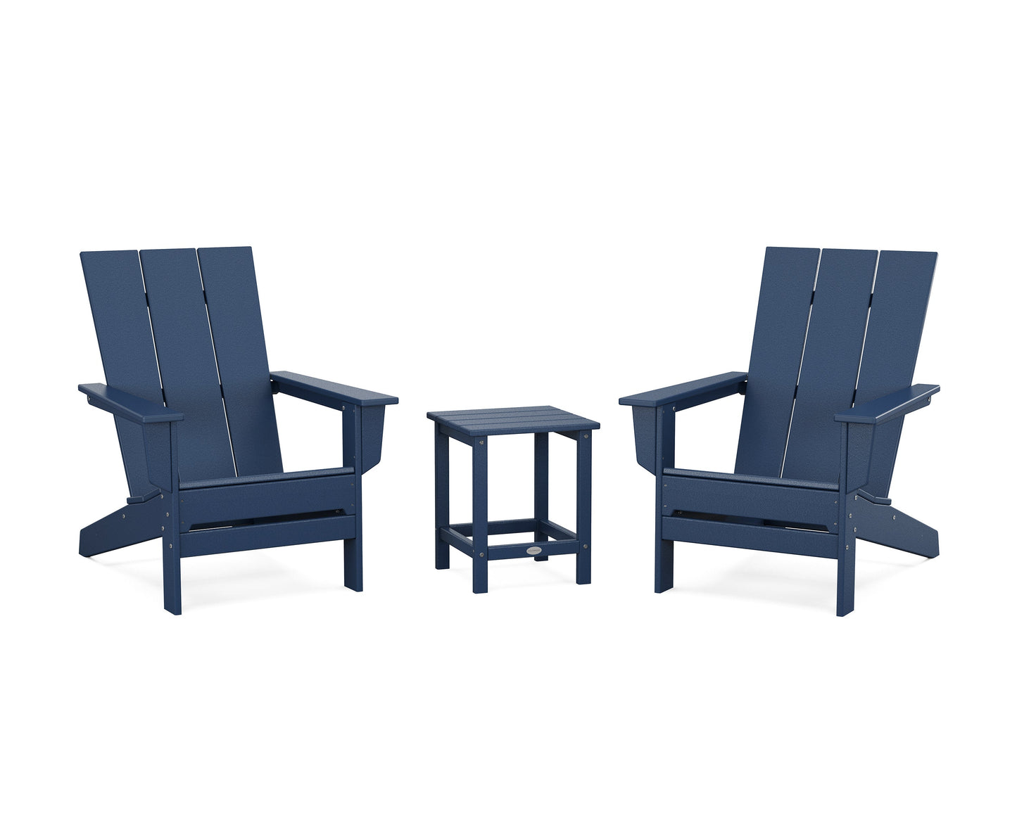 POLYWOOD 3-Piece Modern Studio Adirondack Set — Navy