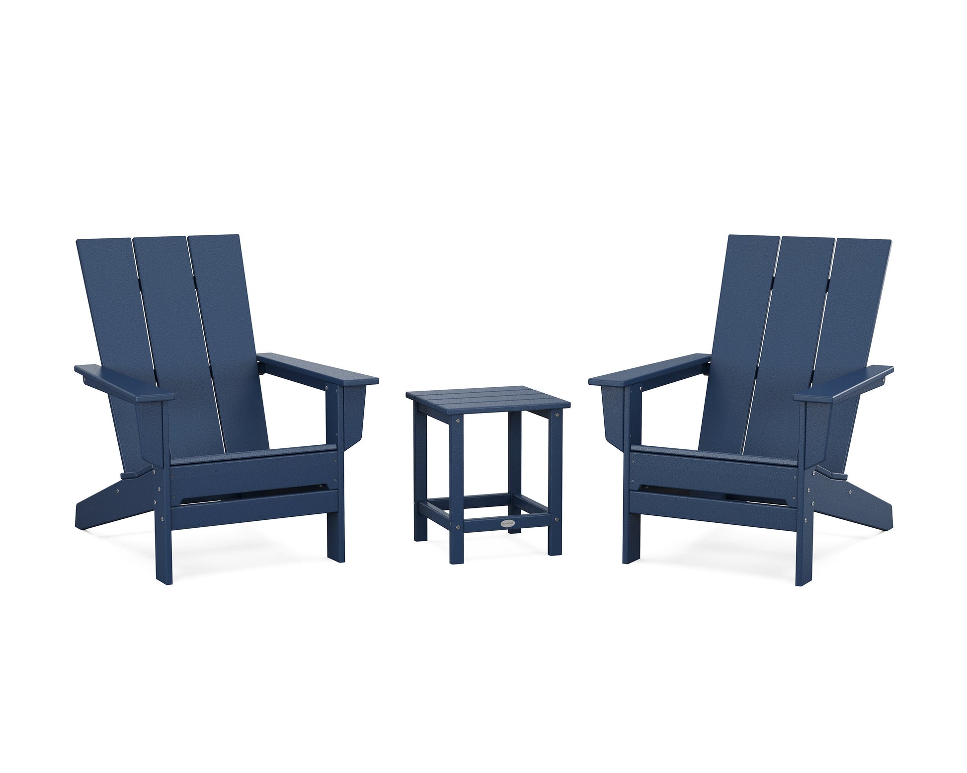 POLYWOOD 3-Piece Modern Studio Adirondack Set — Navy