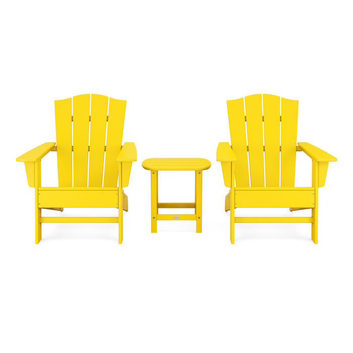 POLYWOOD Wave 3-Piece Adirondack Chair Set with The Crest Chairs FREE SHIPPING
