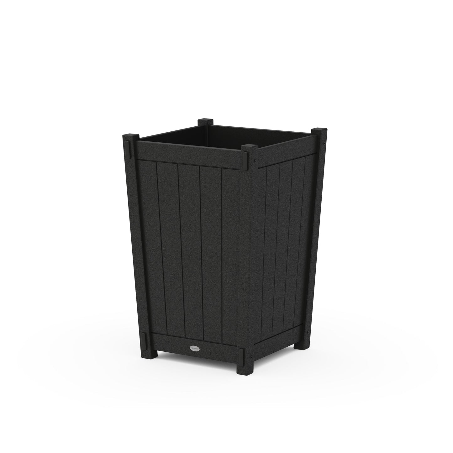 POLYWOOD Vineyard Large Tapered Square Planter Box — Black