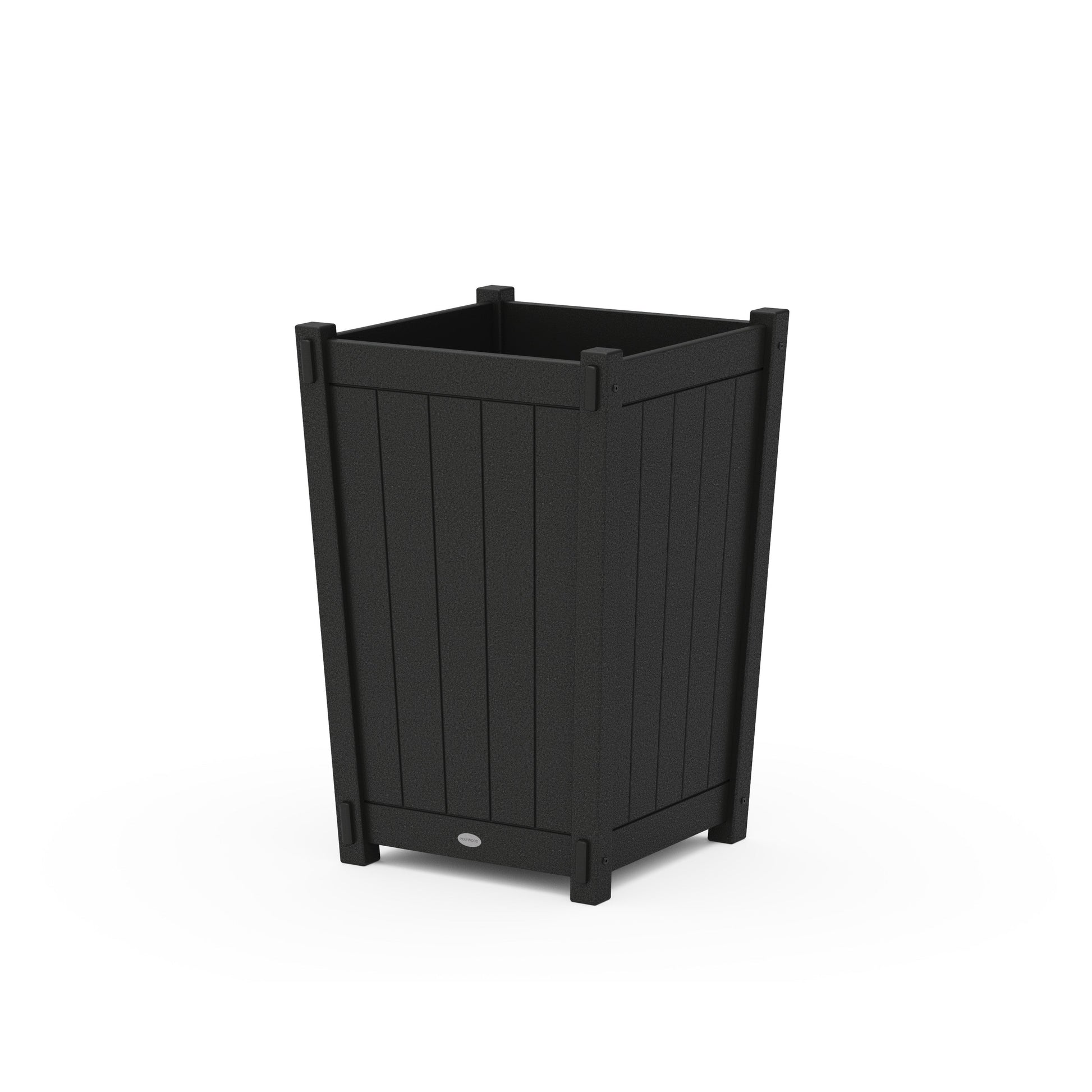 POLYWOOD Vineyard Large Tapered Square Planter Box — Black