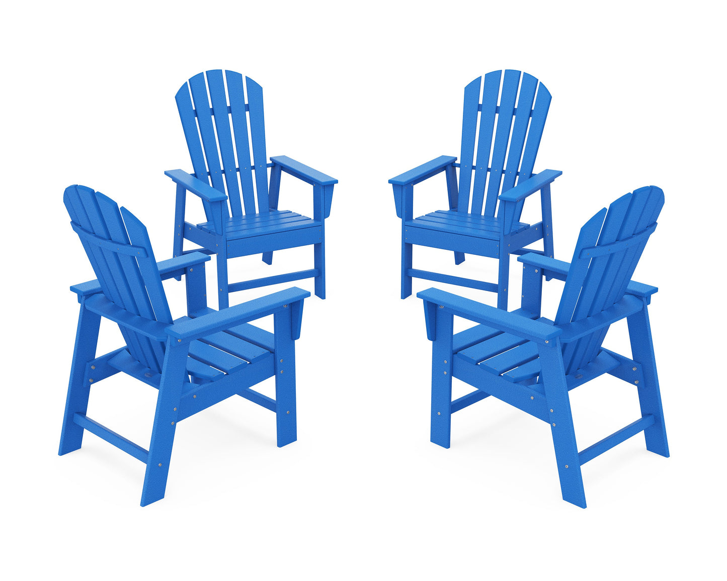 POLYWOOD 4-Piece South Beach Casual Chair Conversation Set — Pacific Blue
