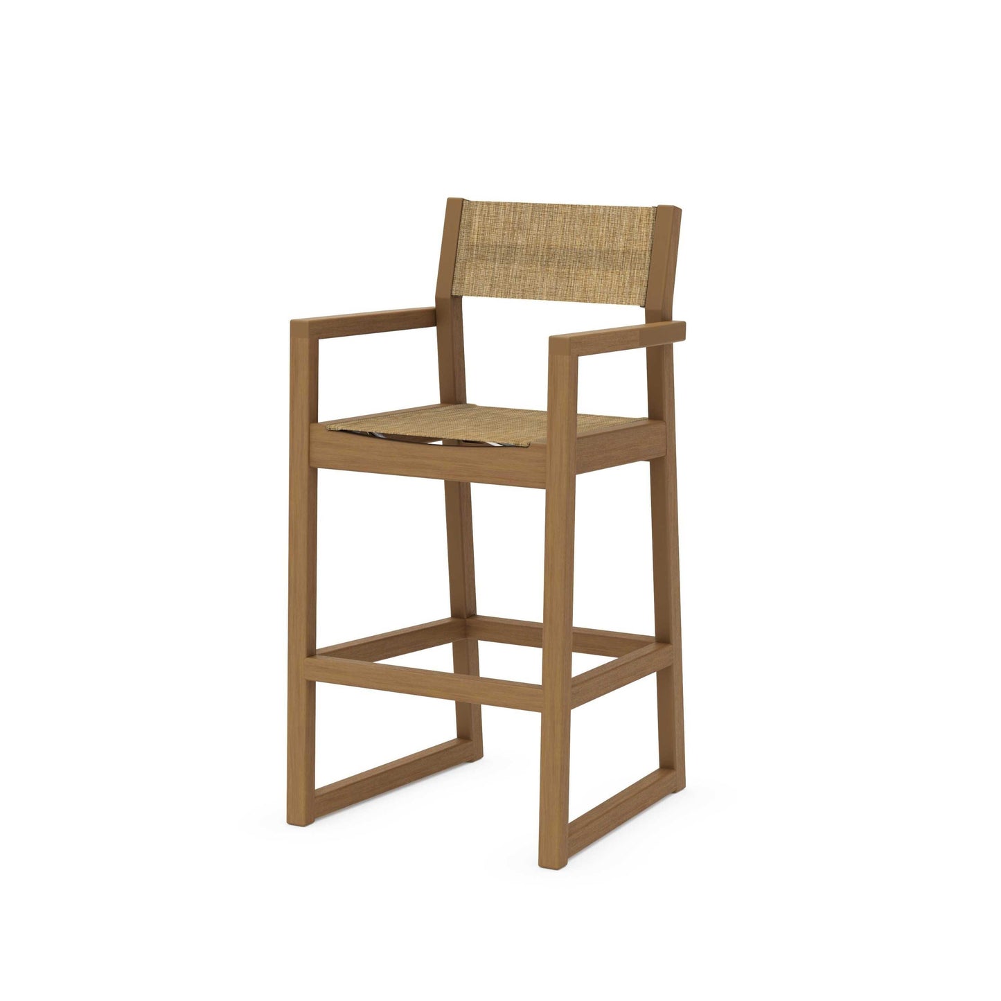 POLYWOOD EDGE Sling Bar Arm Chair — Natural / Burlap Sling