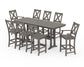 POLYWOOD Braxton 9-Piece Bar Set with Trestle Legs — Driftwood