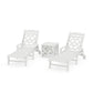 POLYWOOD Chinoiserie 3-Piece Chaise Set — Vintage White