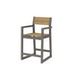 POLYWOOD EDGE Sling Counter Arm Chair — Driftwood / Burlap Sling