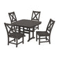 POLYWOOD Braxton Side Chair 5-Piece Dining Set with Trestle Legs — Vintage Coffee