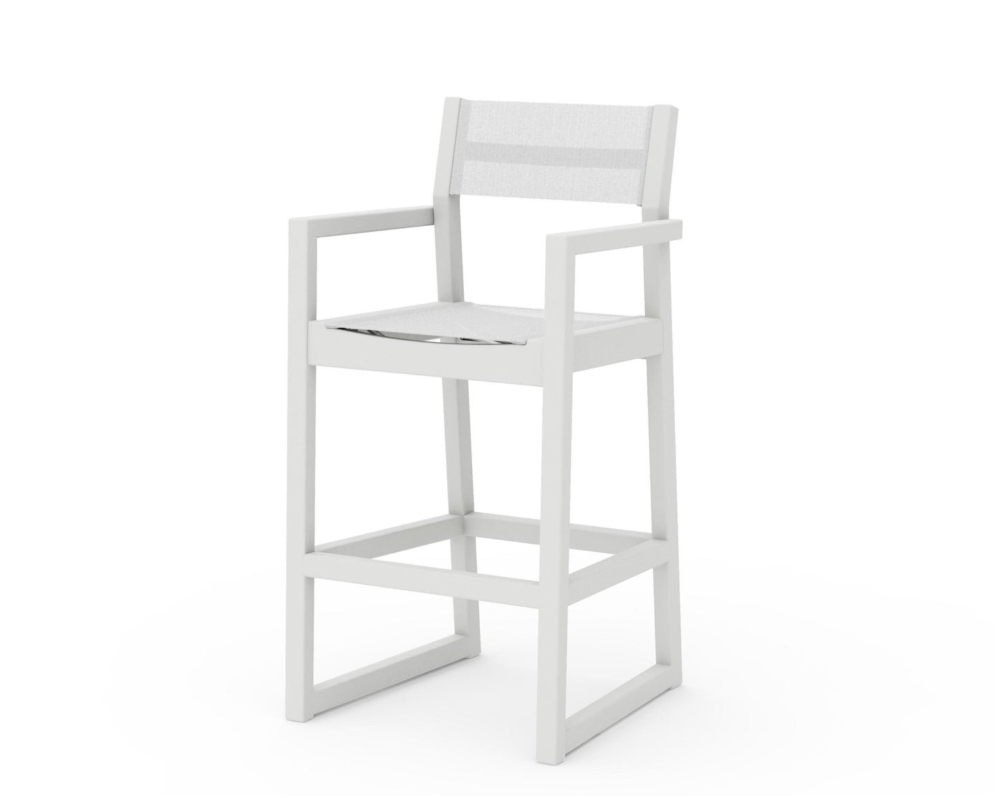 POLYWOOD EDGE Sling Bar Arm Chair — Vintage White / White Sling