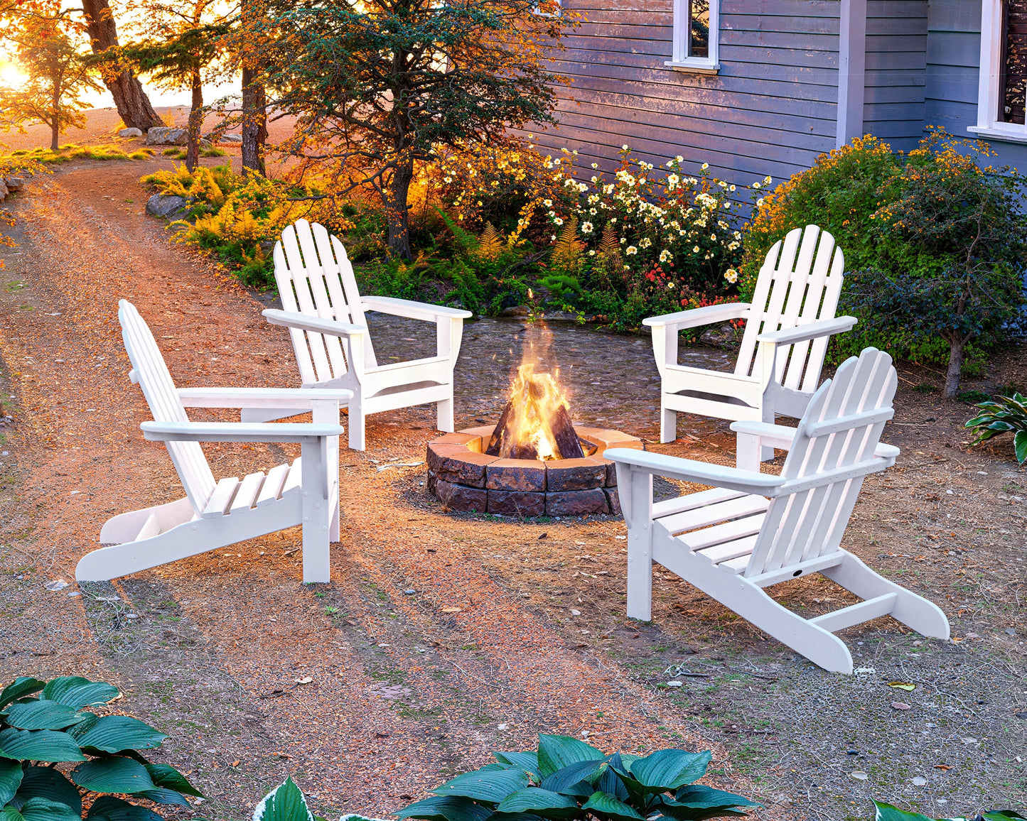 POLYWOOD 4-Piece Classic Adirondack Conversation Set