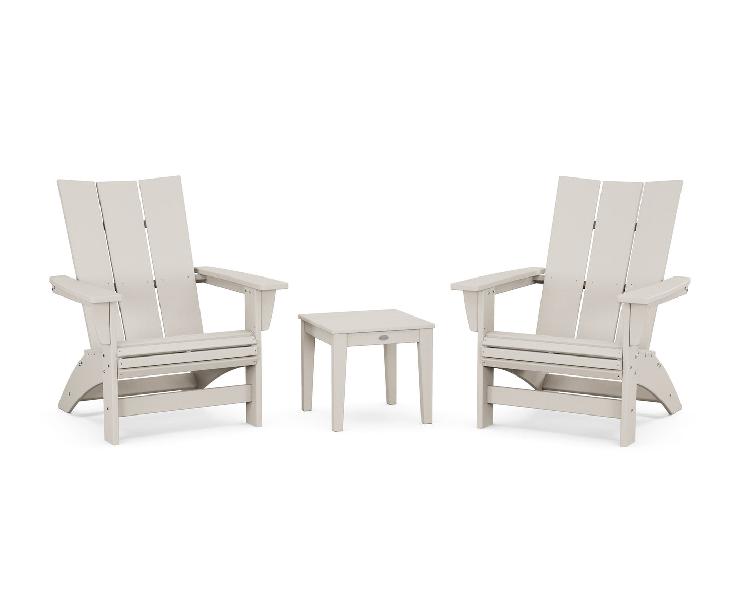 POLYWOOD 3-Piece Modern Grand Adirondack Set — Sand
