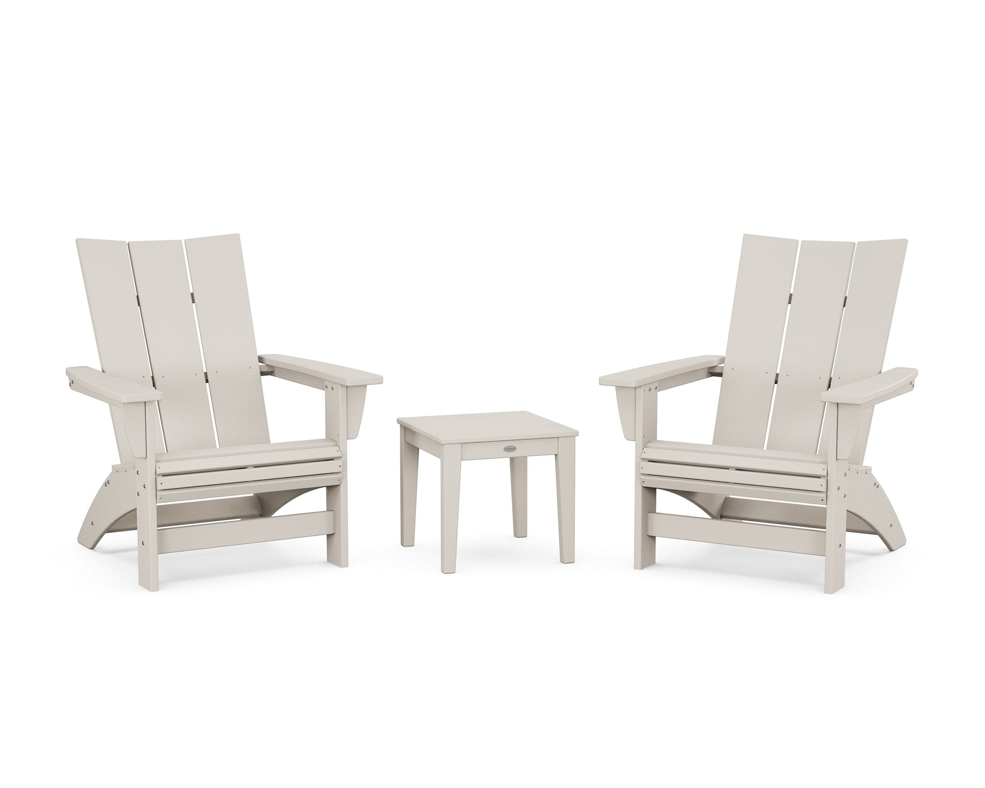 POLYWOOD 3-Piece Modern Grand Adirondack Set — Sand