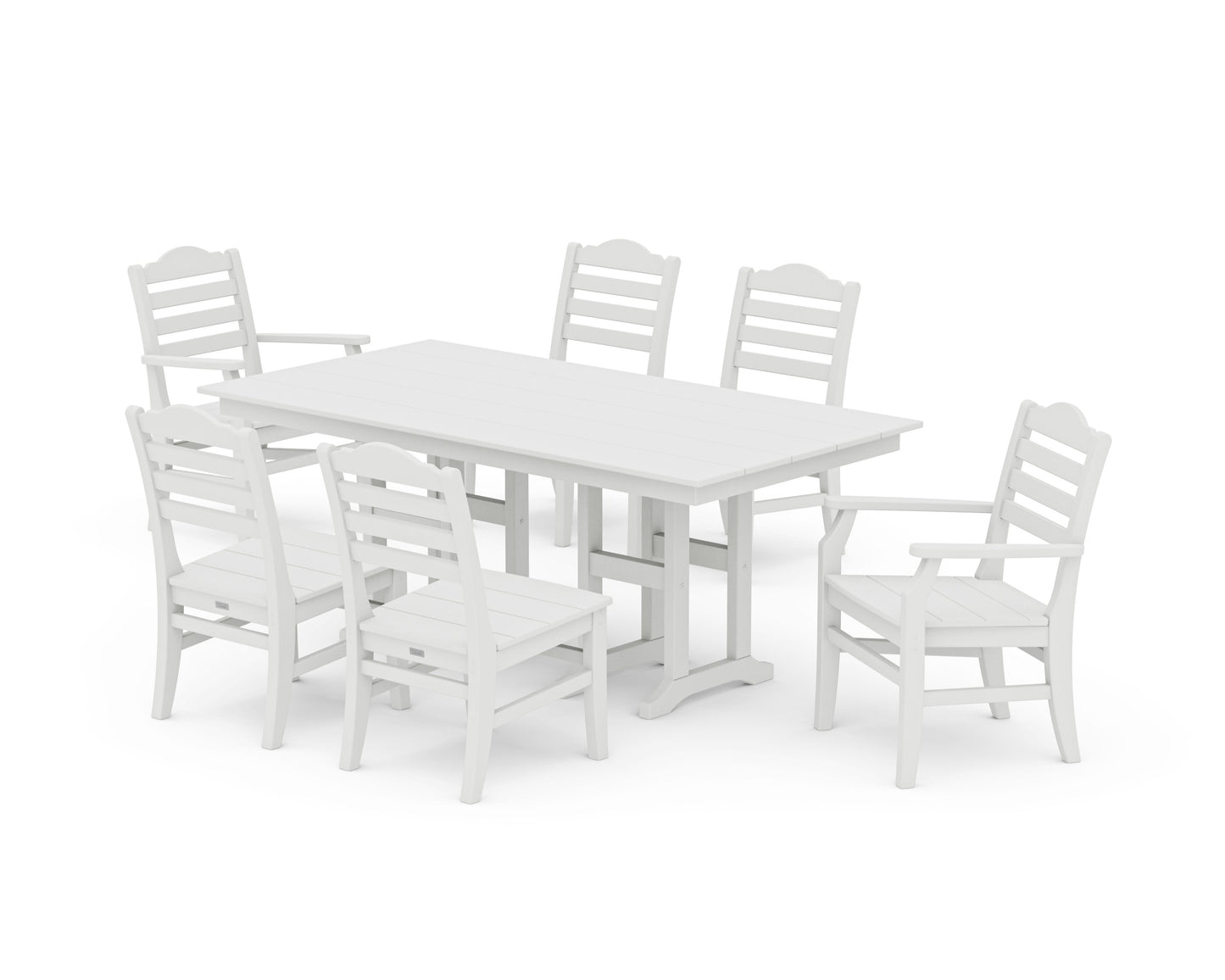 POLYWOOD Savannah 7-Piece Farmhouse Dining Set — Vintage White