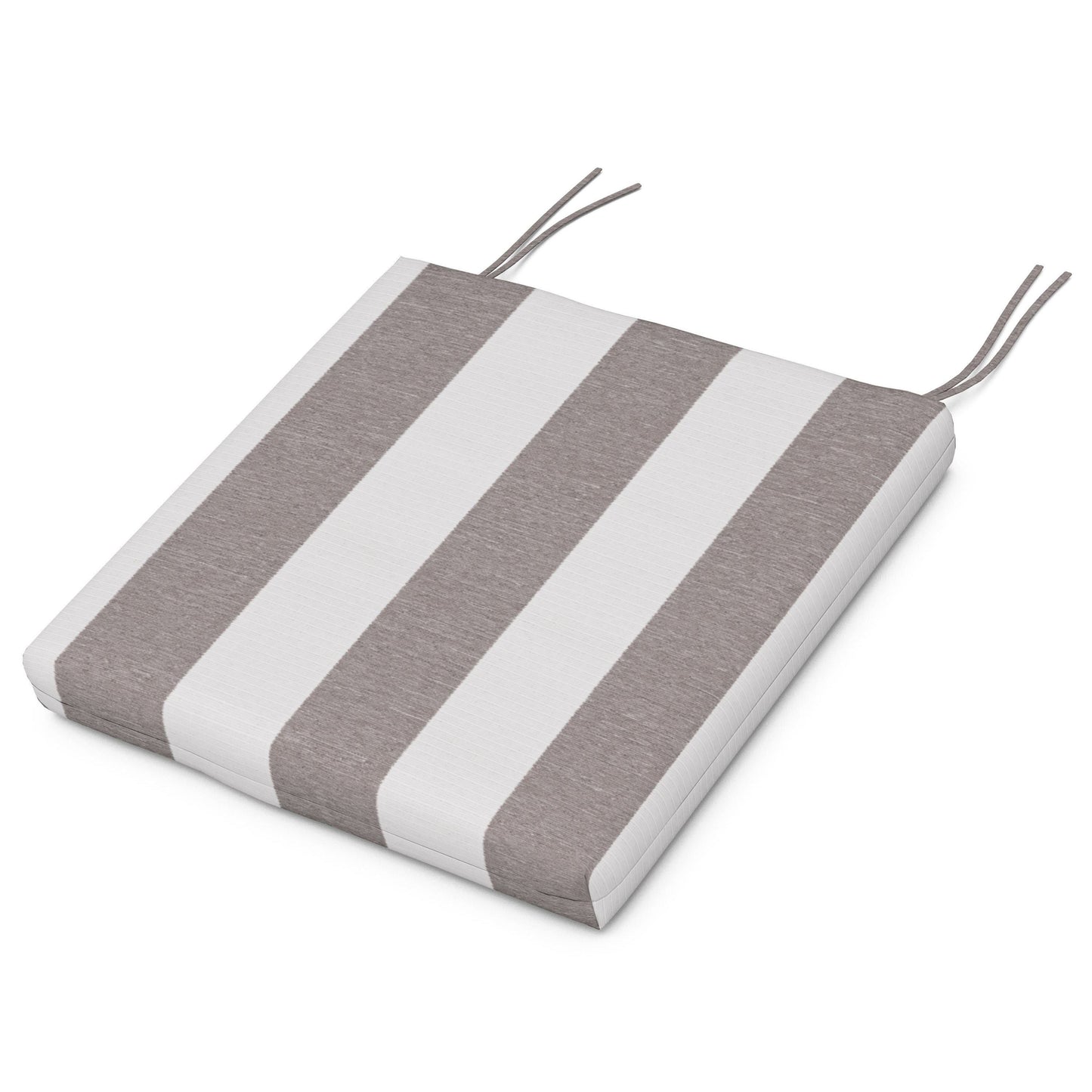 POLYWOOD Acadia Dining Side Seat Pad — Cabana Stripe Grey Mist