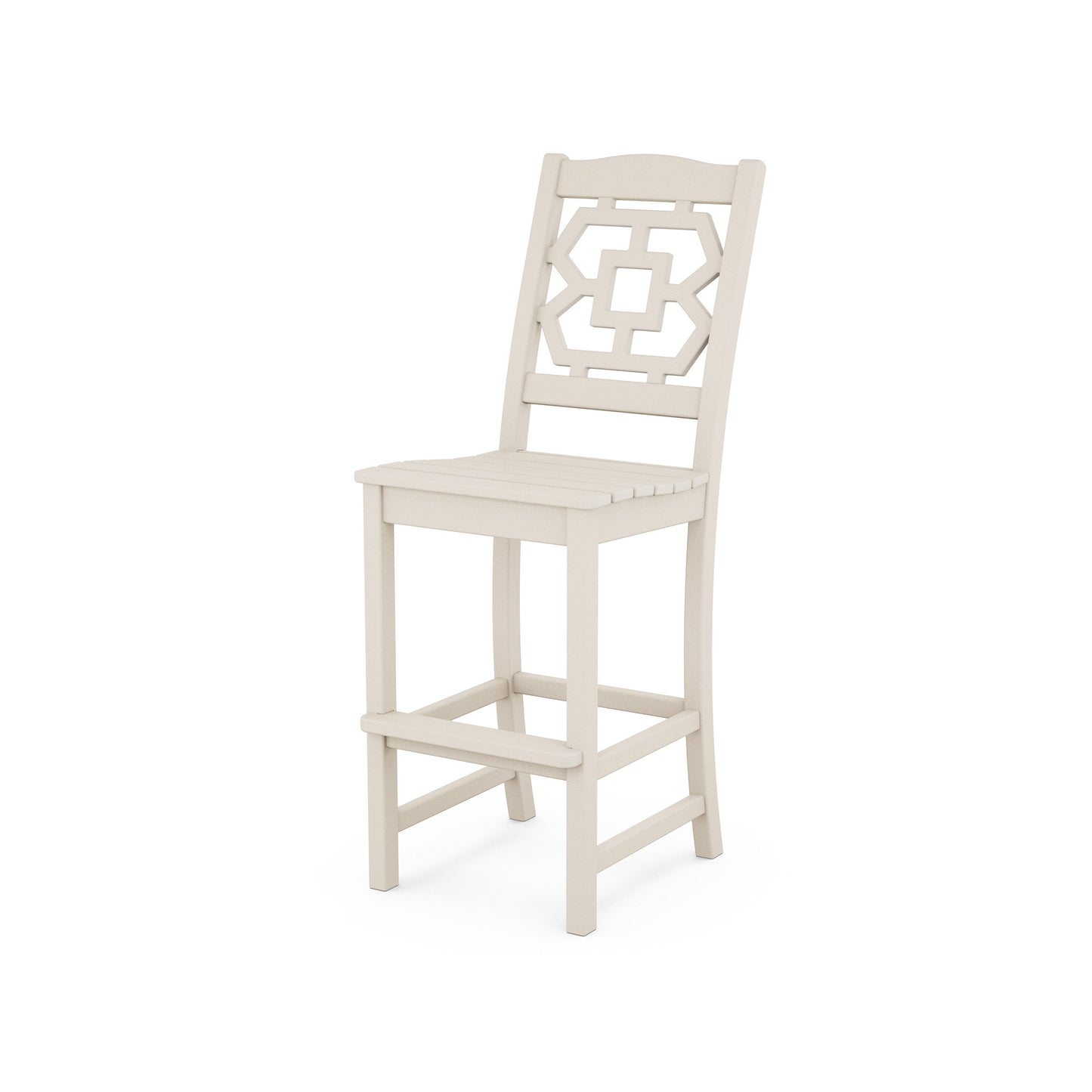 POLYWOOD Chinoiserie Bar Side Chair — Sand