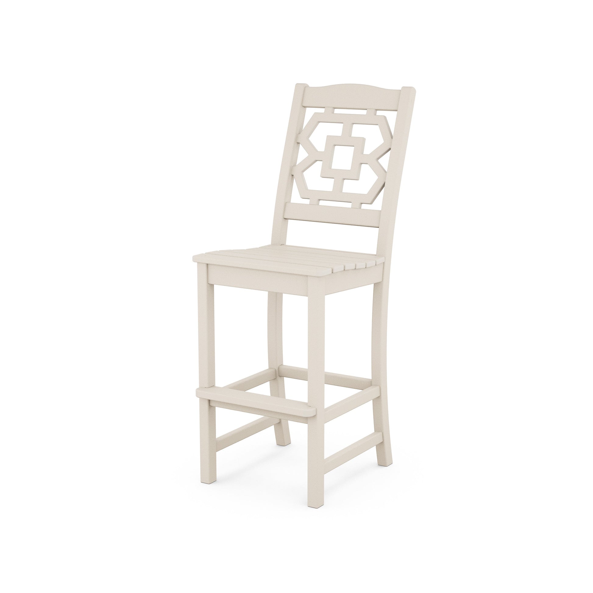 POLYWOOD Chinoiserie Bar Side Chair — Sand