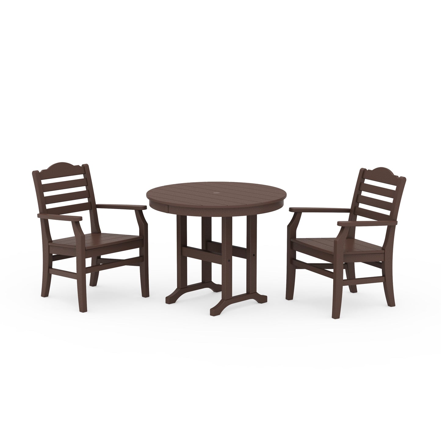 POLYWOOD Savannah 3-Piece Farmhouse Dining Set — Mahogany
