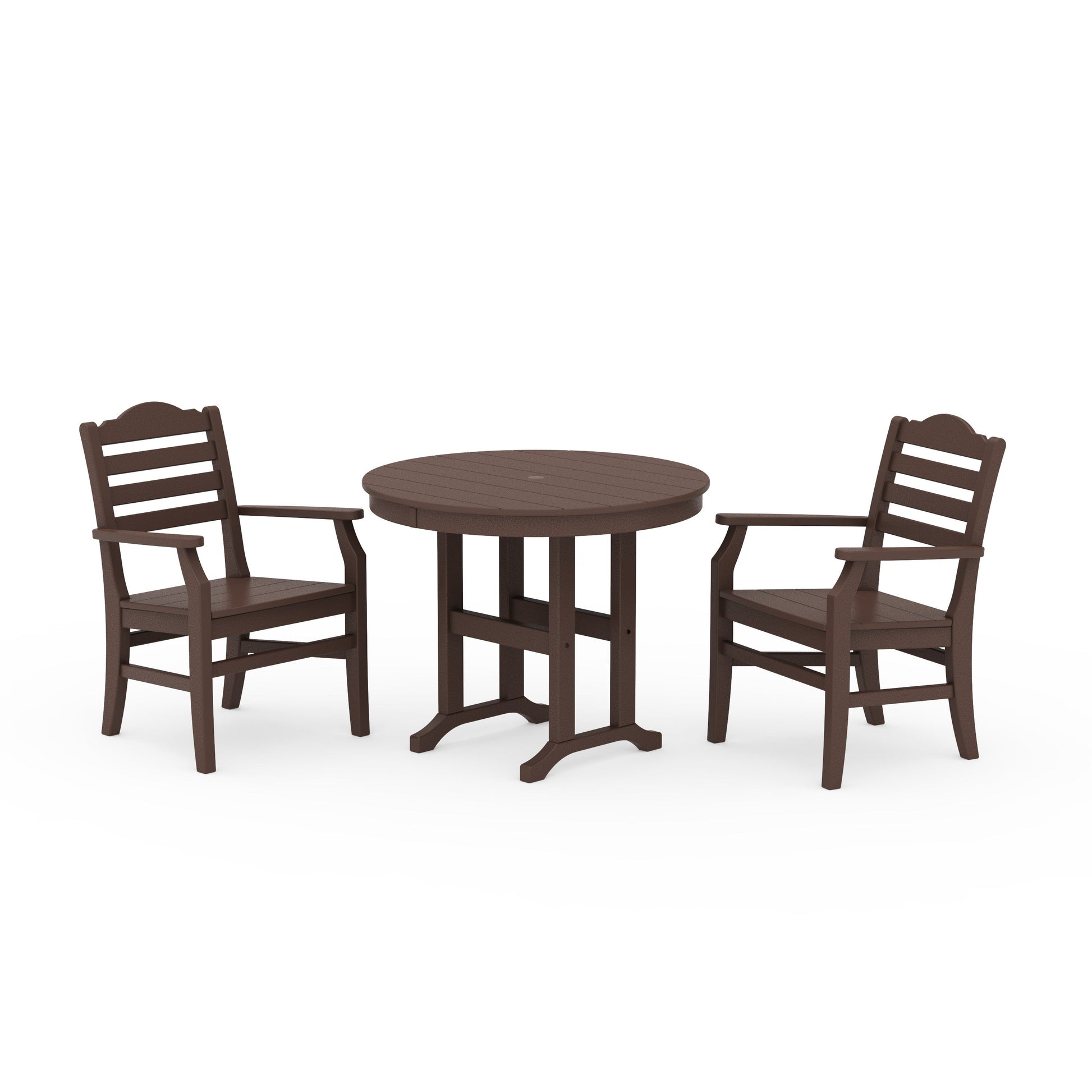 POLYWOOD Savannah 3-Piece Farmhouse Dining Set — Mahogany