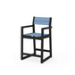POLYWOOD EDGE Sling Counter Arm Chair — Black / Poolside Sling