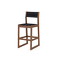 POLYWOOD EDGE Sling Bar Side Chair — Teak / Black Sling