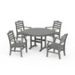POLYWOOD Savannah 5-Piece Round Farmhouse Dining Set — Slate Grey