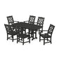 POLYWOOD Chinoiserie Arm Chair 7-Piece Dining Set — Black