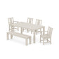 POLYWOOD Prairie 6-Piece Parsons Dining Set with Bench — Sand