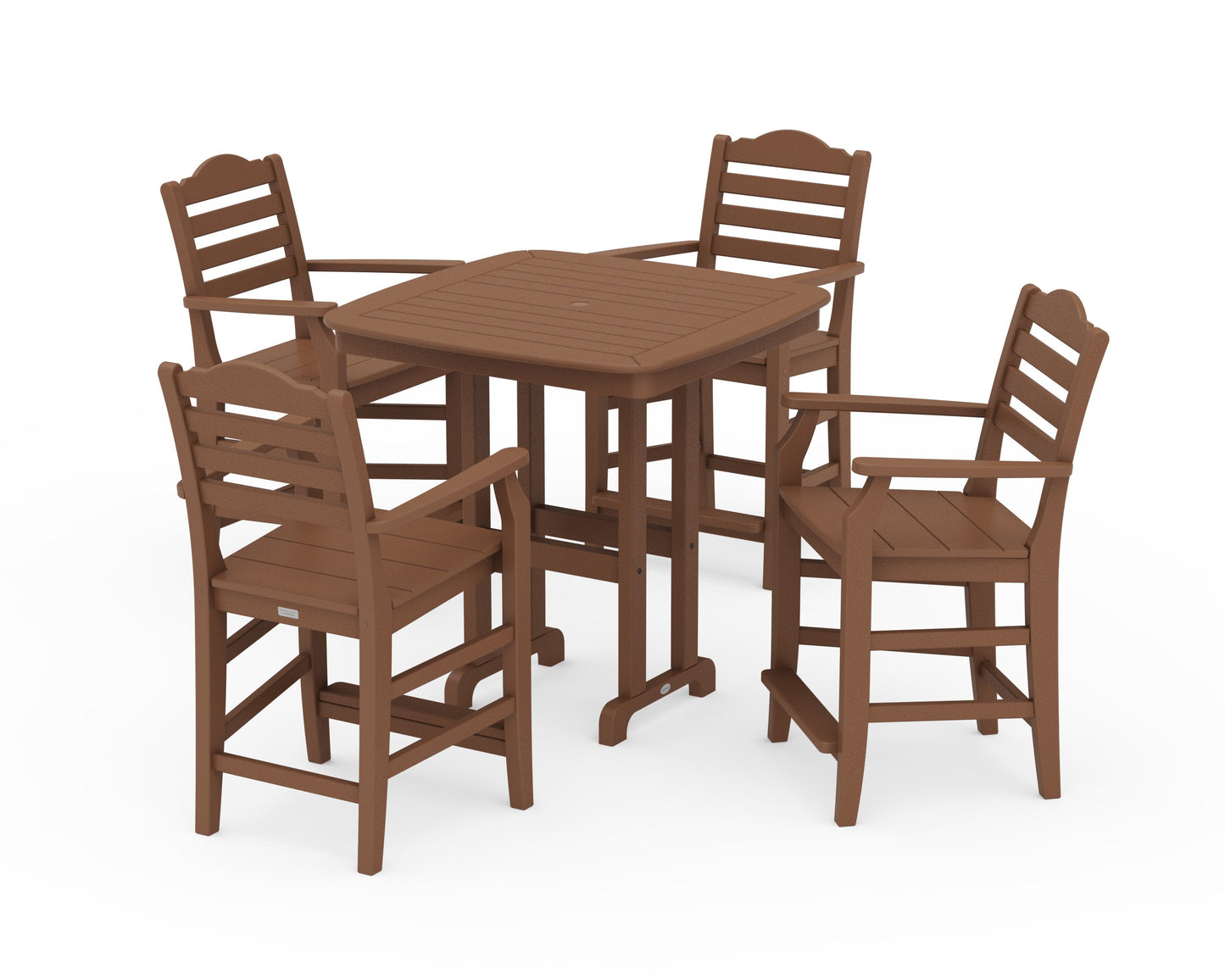 POLYWOOD Savannah 5-Piece Counter Set — Teak