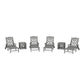 POLYWOOD Chinoiserie 6-Piece Chaise Set — Slate Grey