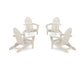 POLYWOOD 4-Piece Classic Folding Adirondack Conversation Set — Sand