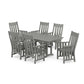 POLYWOOD Acadia Arm Chair 7-Piece Farmhouse Dining Set — Slate Grey