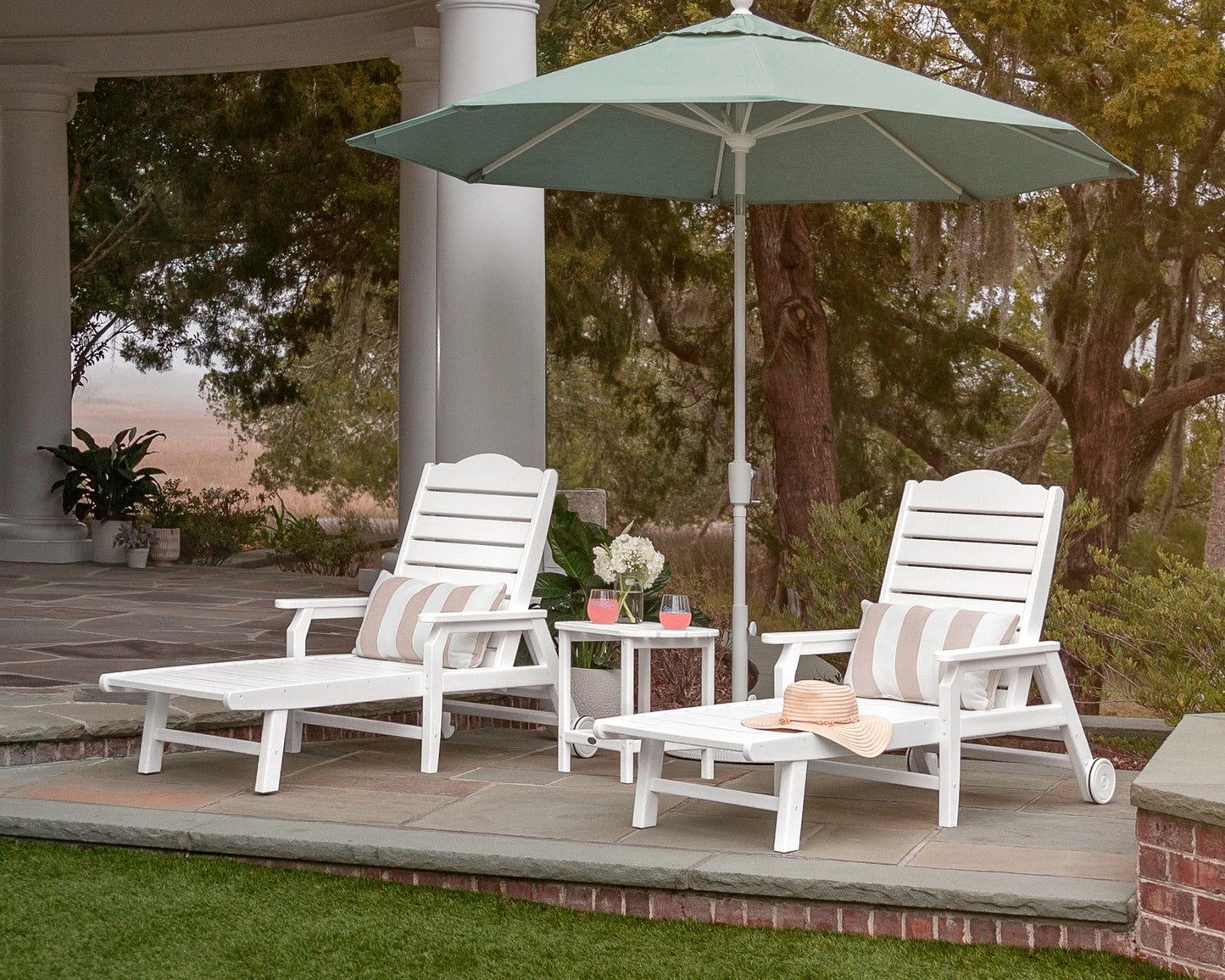 POLYWOOD 3-Piece Savannah Chaise Lounge Set