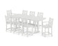 POLYWOOD Chippendale 9-Piece Farmhouse Counter Set with Trestle Legs — White