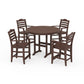 POLYWOOD Savannah 5-Piece Round Farmhouse Counter Set — Mahogany