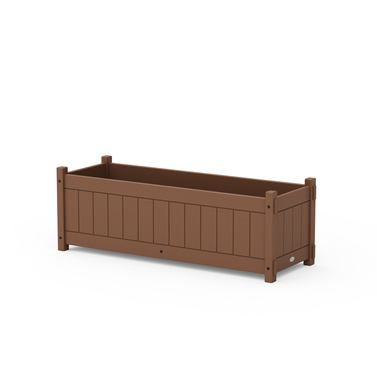POLYWOOD Vineyard Rectangle Triple Planter Box — Teak