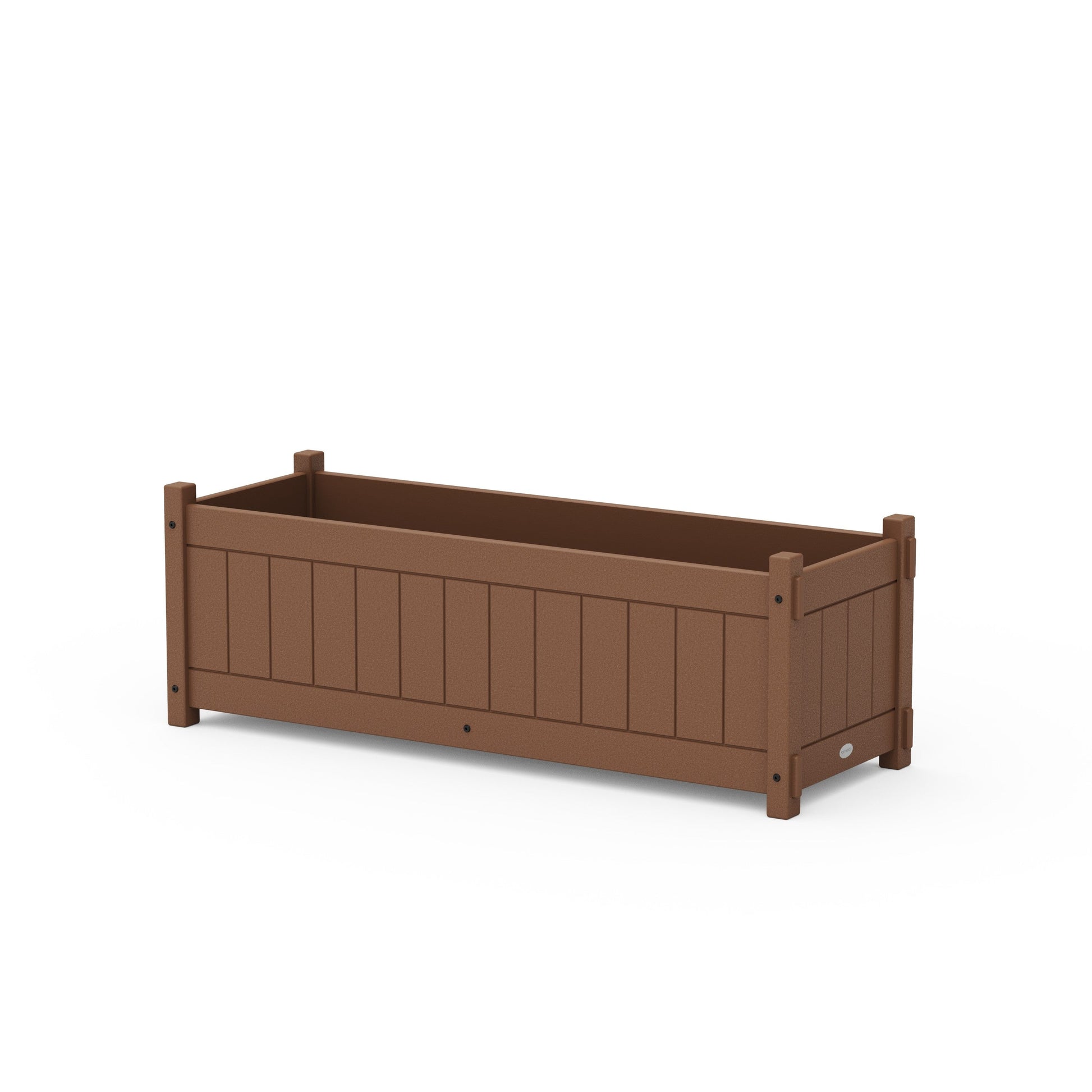 POLYWOOD Vineyard Rectangle Triple Planter Box — Teak