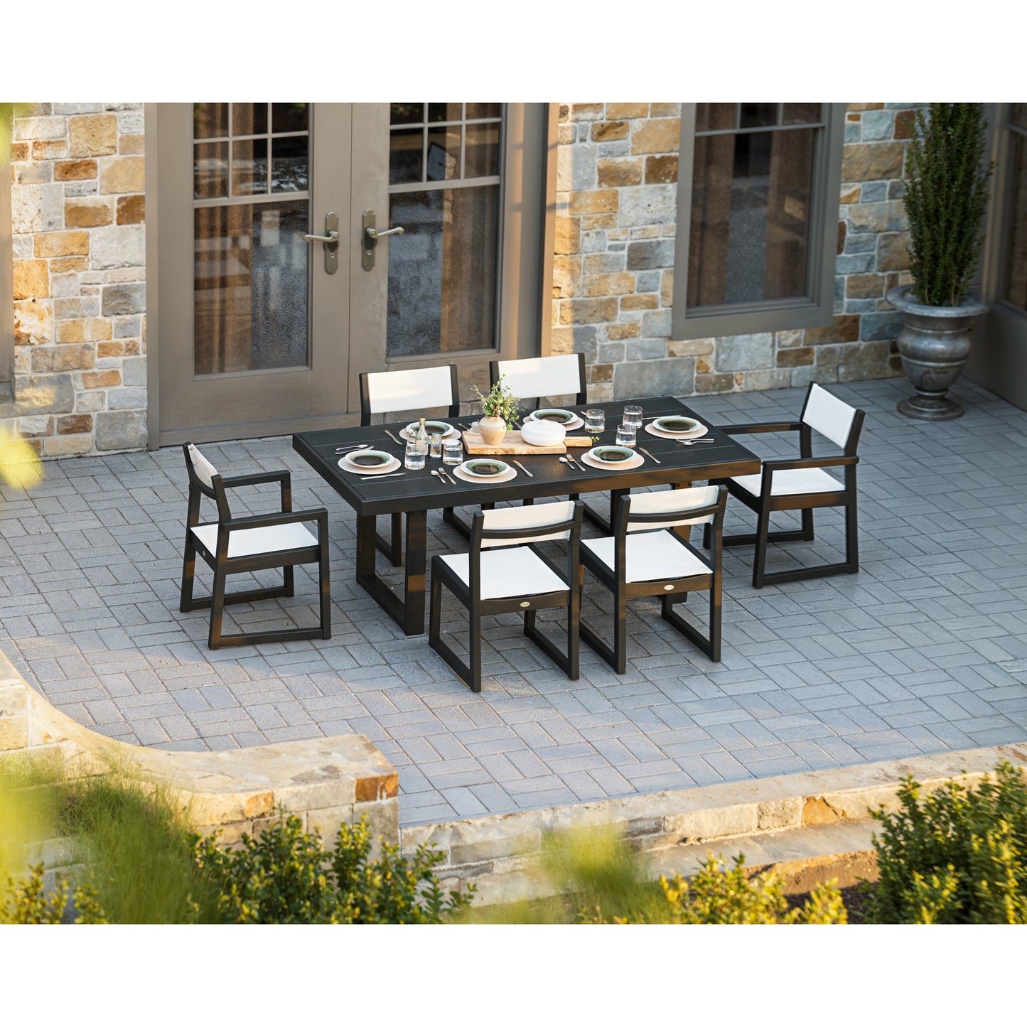 POLYWOOD EDGE Sling 7-Piece Dining Set