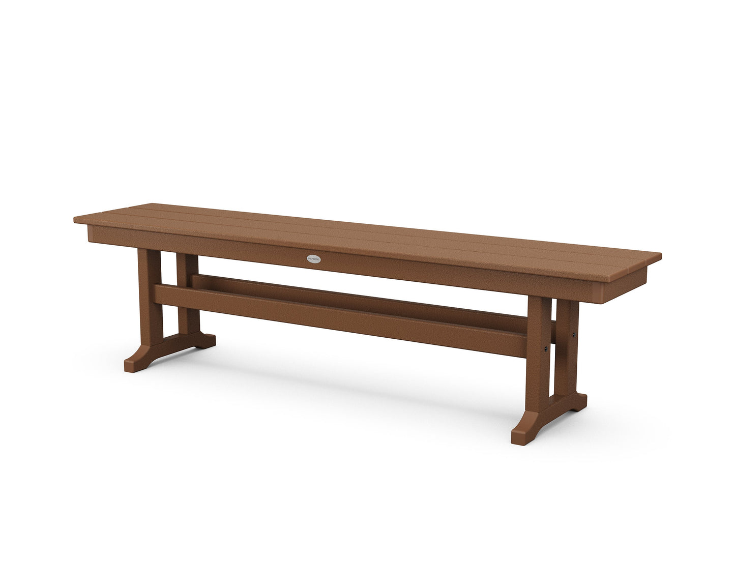 POLYWOOD Farmhouse 65" Side Bench — Teak
