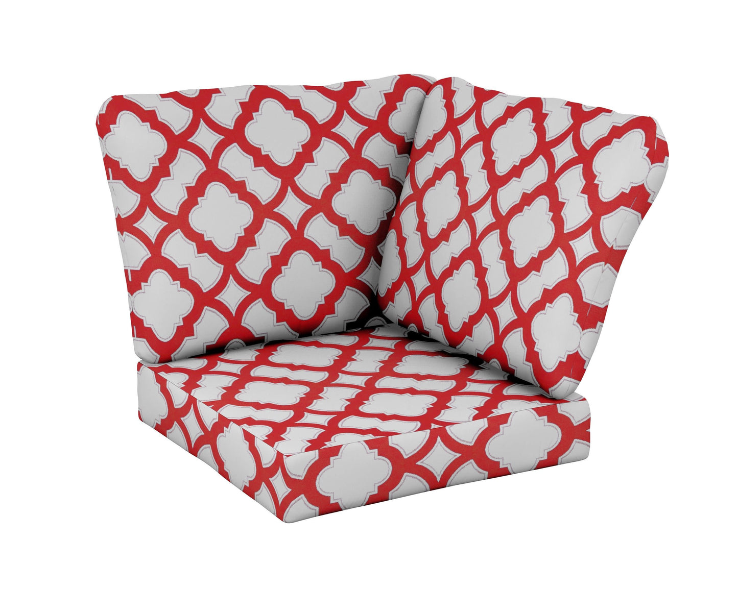 POLYWOOD Baffle Modular Corner Cushion — Trellis Crimson