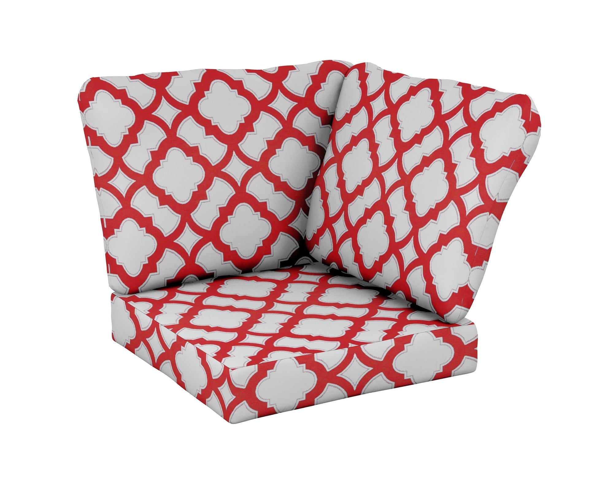 POLYWOOD Baffle Modular Corner Cushion — Trellis Crimson