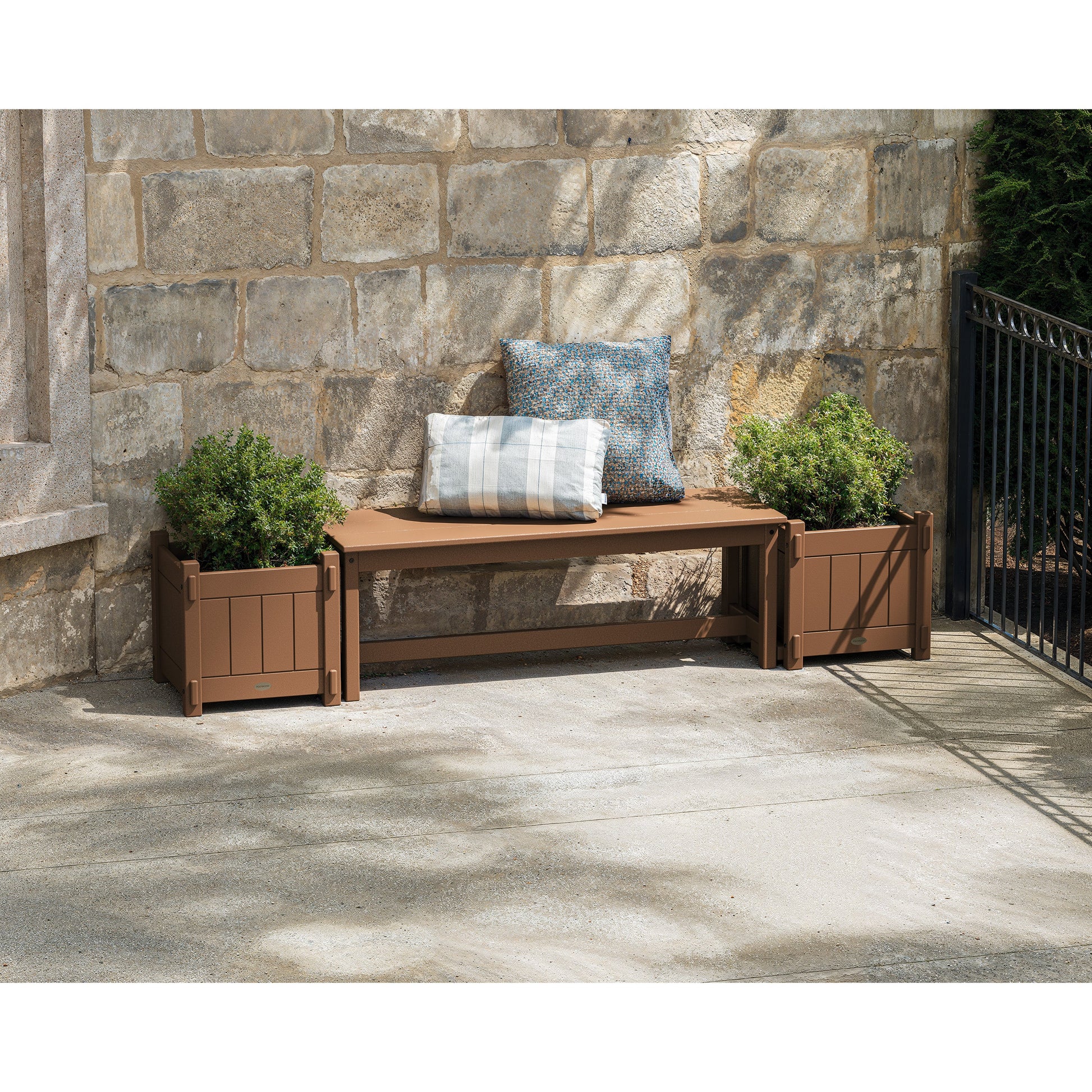 POLYWOOD 48" Vineyard Straight Planter Bench Set
