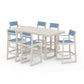 POLYWOOD EDGE Sling 7-Piece Bar Table Set — Sand / Poolside Sling